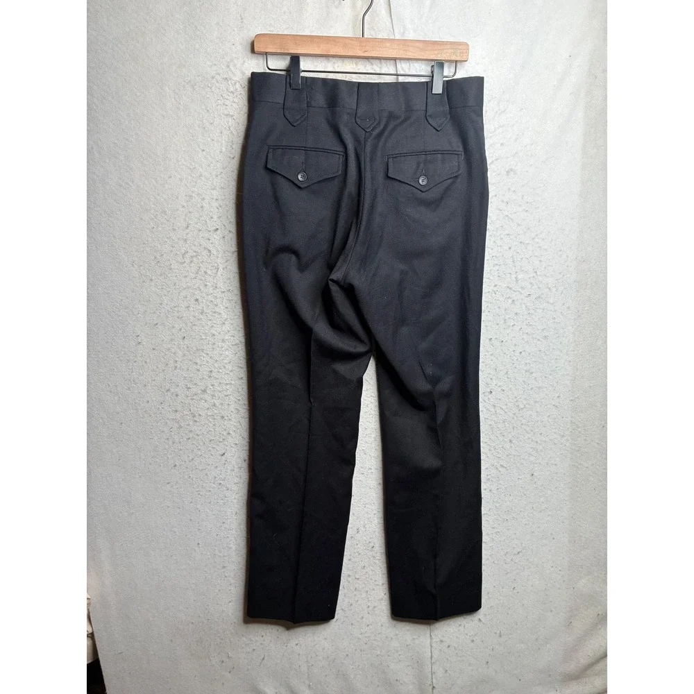 Vintage Pendleton Pure Virgin Wool Trousers Black Straight Leg Pants Mens 32